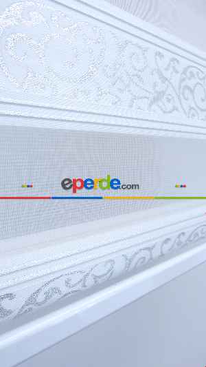 Salon Zebra Perde - Jakarlı Zebra Perde Bdz-18- Beyaz