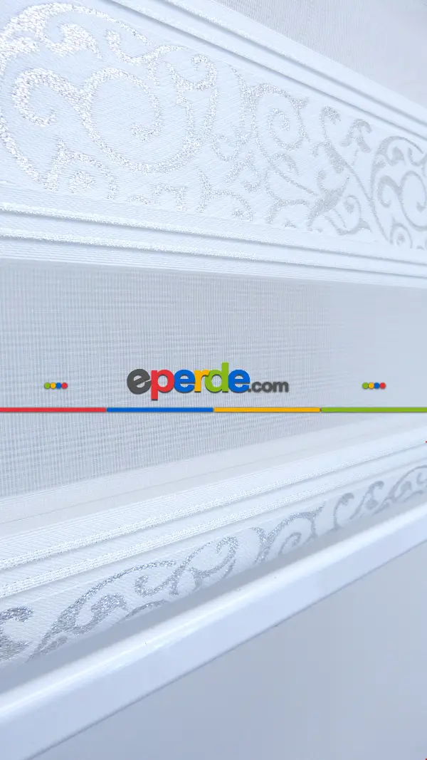 Salon Zebra Perde - Jakarlı Zebra Perde Bdz-18- Beyaz