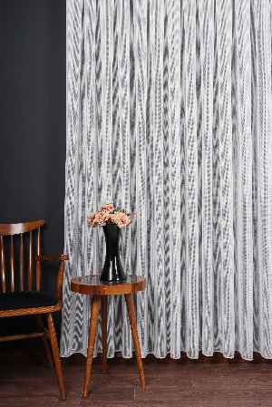 Yumuşak Dokulu Gümüş Damlacık Desenli File tül perde Ütü İstemez