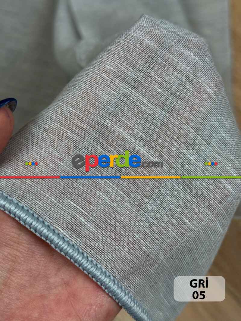 5 Renk İpek Keten Tül Perde, Premium Seri, Kurşunlu Tül