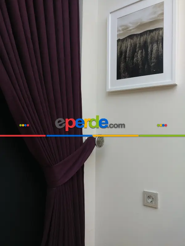 Düz Renk Dökümlü Fon Perde (150)- Mürdüm