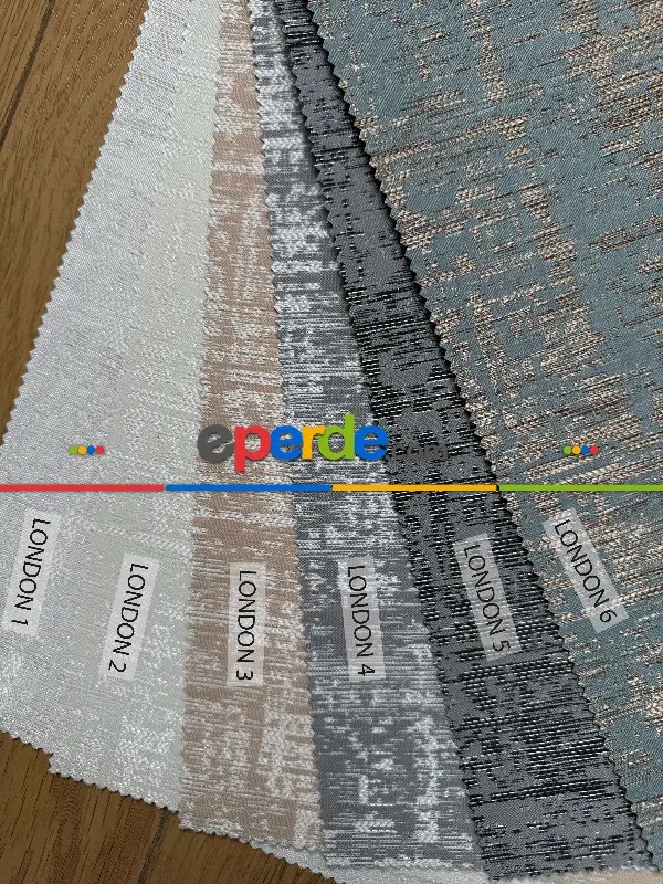 Salon Jakar Dokuma Stor Perde, Standart Metal Kasalı Yüksek Kalite Kornişe Kolay Montaj Seçenekli