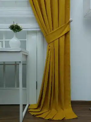 Hardal Sarısı - Düz Fon Perde- Hardal Sarısı