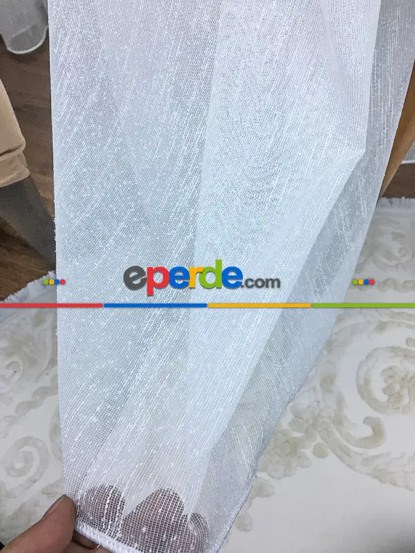 Ütü Gerektirmeyen Dertsiz Keten Şantuk Düz Tül Perde 2025 Premıum++ Ekru - Kurşunlu Tül