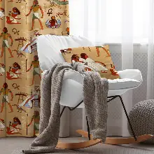 Genç Odası - Etnik Mısır Fon Perde Evim 593 Kumaşı Kalındır Duck Bezi Değildir