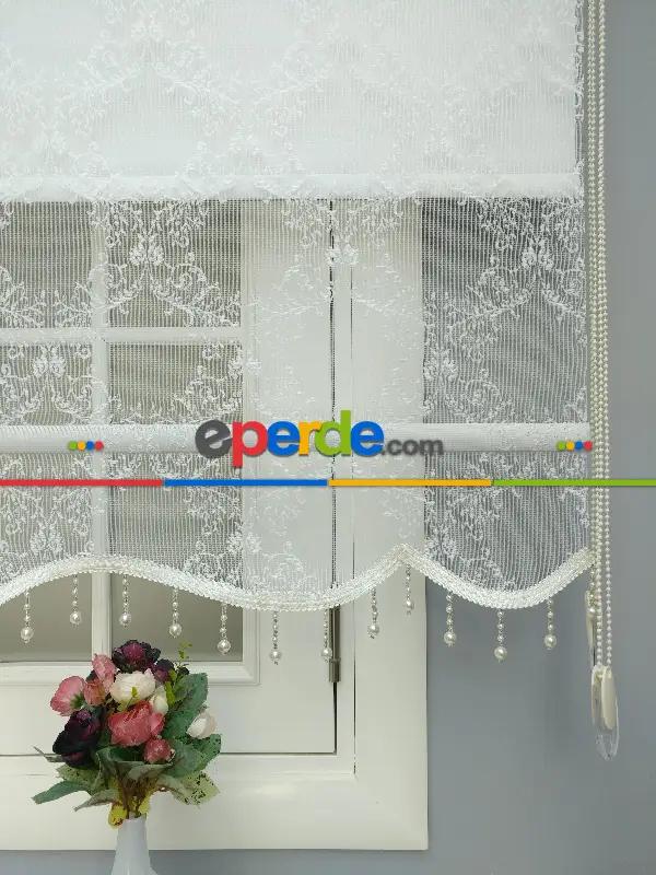 Çiftli Sistem Tül Ve Stor Perde - Ekru Renk