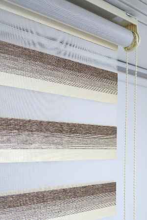 Krem-kahve Bambu Zebra Perde- Kahverengi-krem