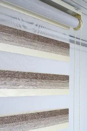 Krem-kahve Bambu Zebra Perde- Kahverengi-krem