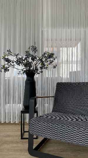 % 50 İndirimli Hazır Ölçü Düz Çizgili Tül - Ütü İstemez - Kurşunlu Tül