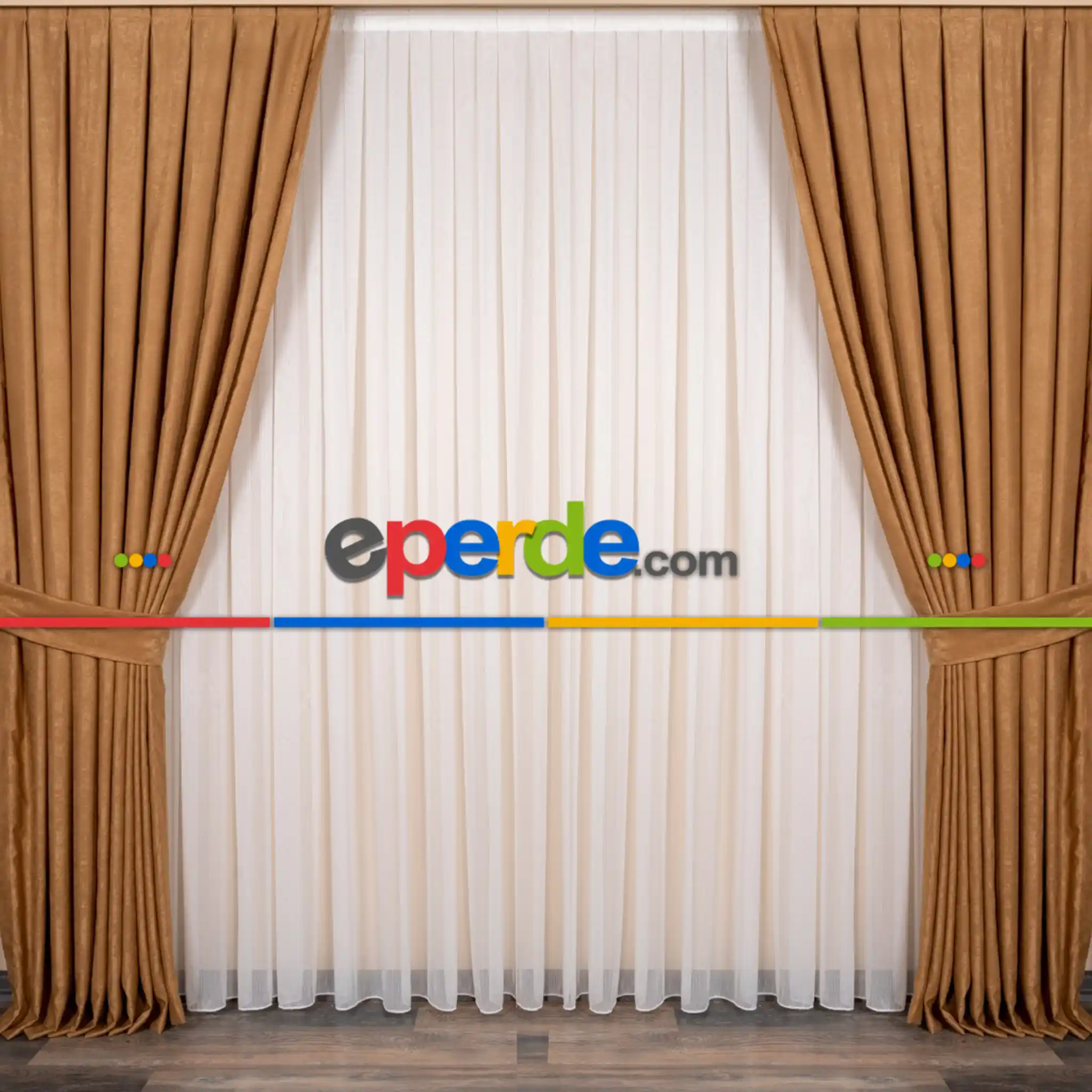 Salon Soft Fon Perde Deve Tüyü- Sarı