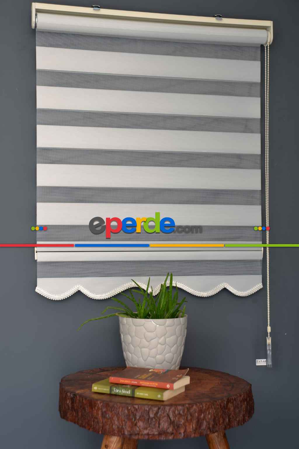 Halim Perdesan Bl-101 Açık Gri Renk Etekli Veya Eteksiz Karartma Zebra Stor Perde