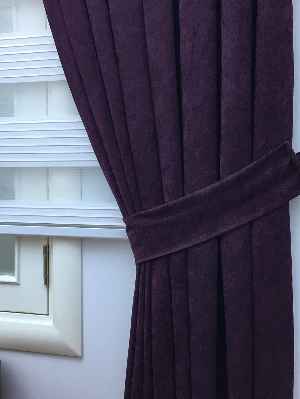 Patlıcan Moru Düz Fon Perde (280 Eninde)- Mor Patlıcan Moru