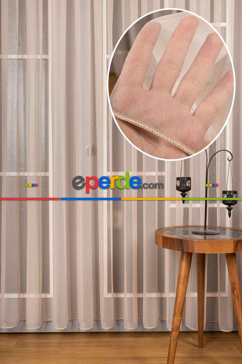 Genç Odası Vizon Grek Tül Perde Petek Zemin