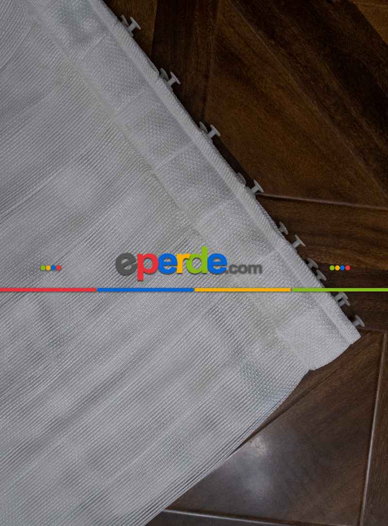 Salon Tül - Çizgili Zincir Tülden Yalancı Kruvaze - Halat İle Tülden Fon - Yana Toplamalı Tül - Kordon Toplama Tül - Çift Veya Tek Kanat - Kurşunlu Tül - Aksesuar İlave Ücretlidir - Renkleri Mevcut