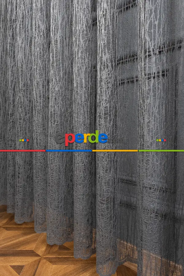 Gri Antrasit Füme Tiyatro Yanki Kruvaze Model Tül Yanki Tül Camkırığı Tül