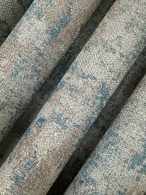 Patine Desenli Desenli Jakar Fon Perde (285 En) Turkuaz - Kahve Ve Krem Renklerinde