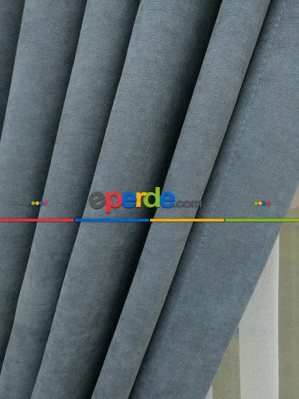 Salon Perdesi - Gri - Düz Fon Perde (  Dökümlü Fon Perde)- Gri-Füme-Antrasit