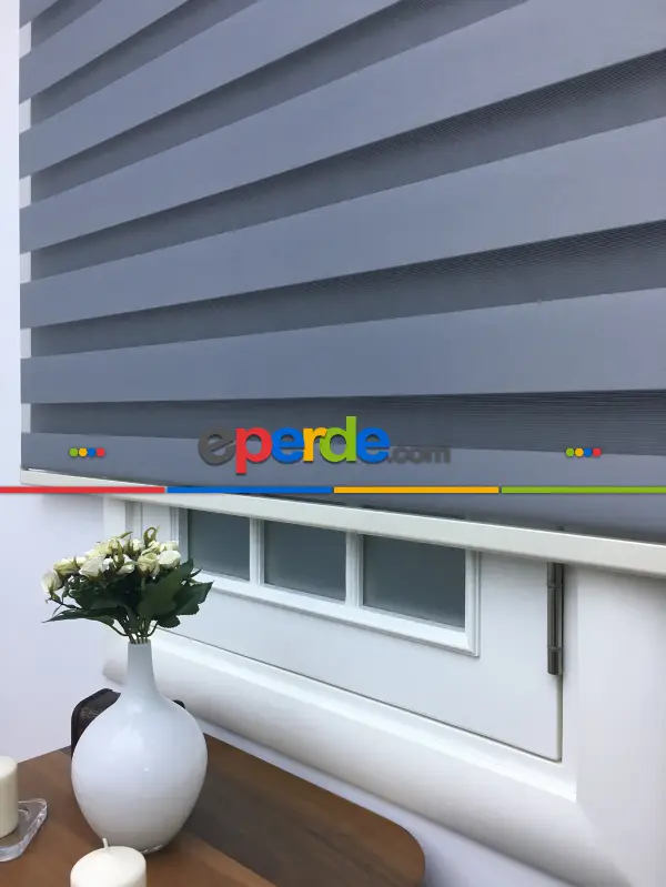 Zebra Perde - Düz Zebra Perde- Füme