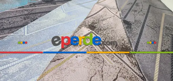 Yatak Odası - Kahverengi Turkuaz Geometrik Fon Pano Perde, Adet Fiyatıdır, İstediğiniz Boy Ölçüsünde Dikilir, Eni 70 ila 100cm Arası Seçenekler, Sık Piledir 70cm X 290cm 