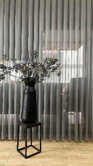 % 50 İndirimli Hazır Ölçü Gri-füme Tül - İnci Tül - Dönergücü