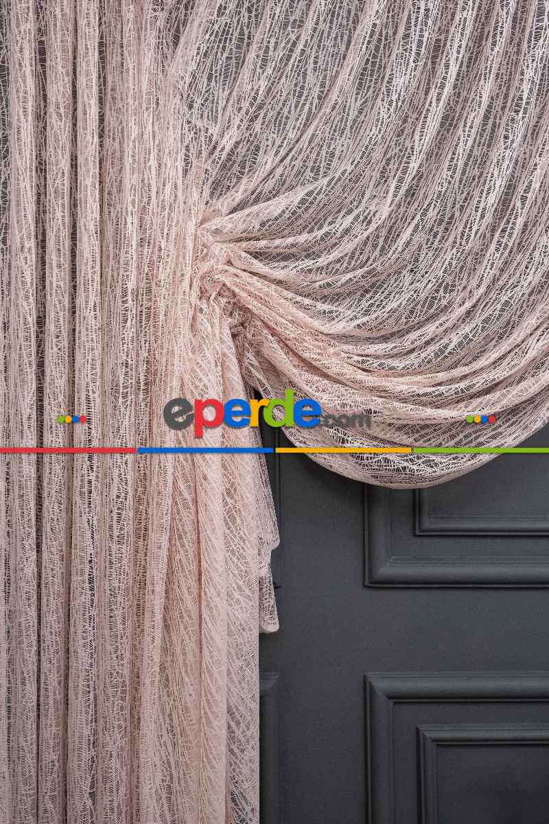 Pudra Pembe Kruvaze Model Tül Yanki Tül Camkırığı Tül