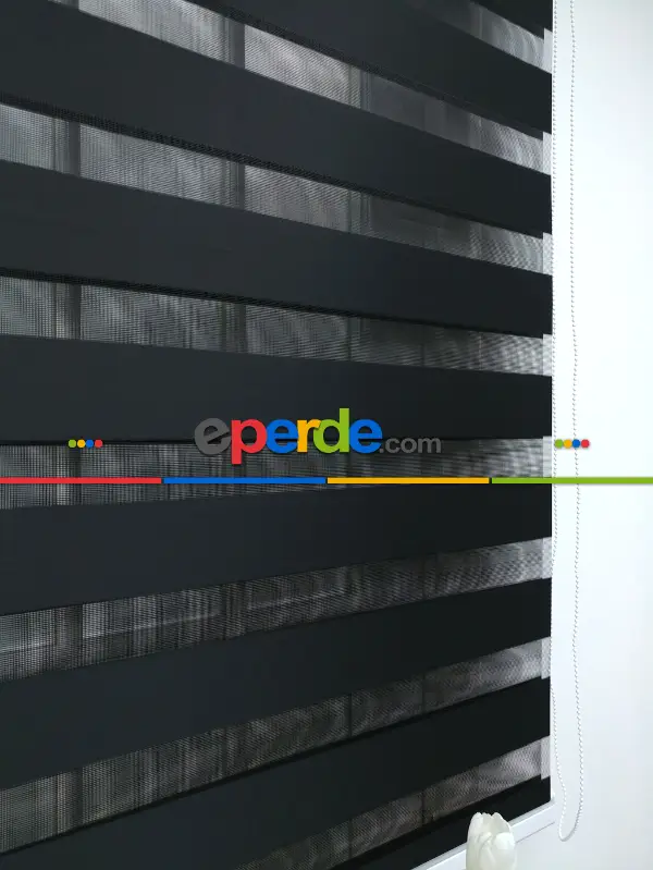 Zebra Perde - Düz Zebra Perde- Siyah