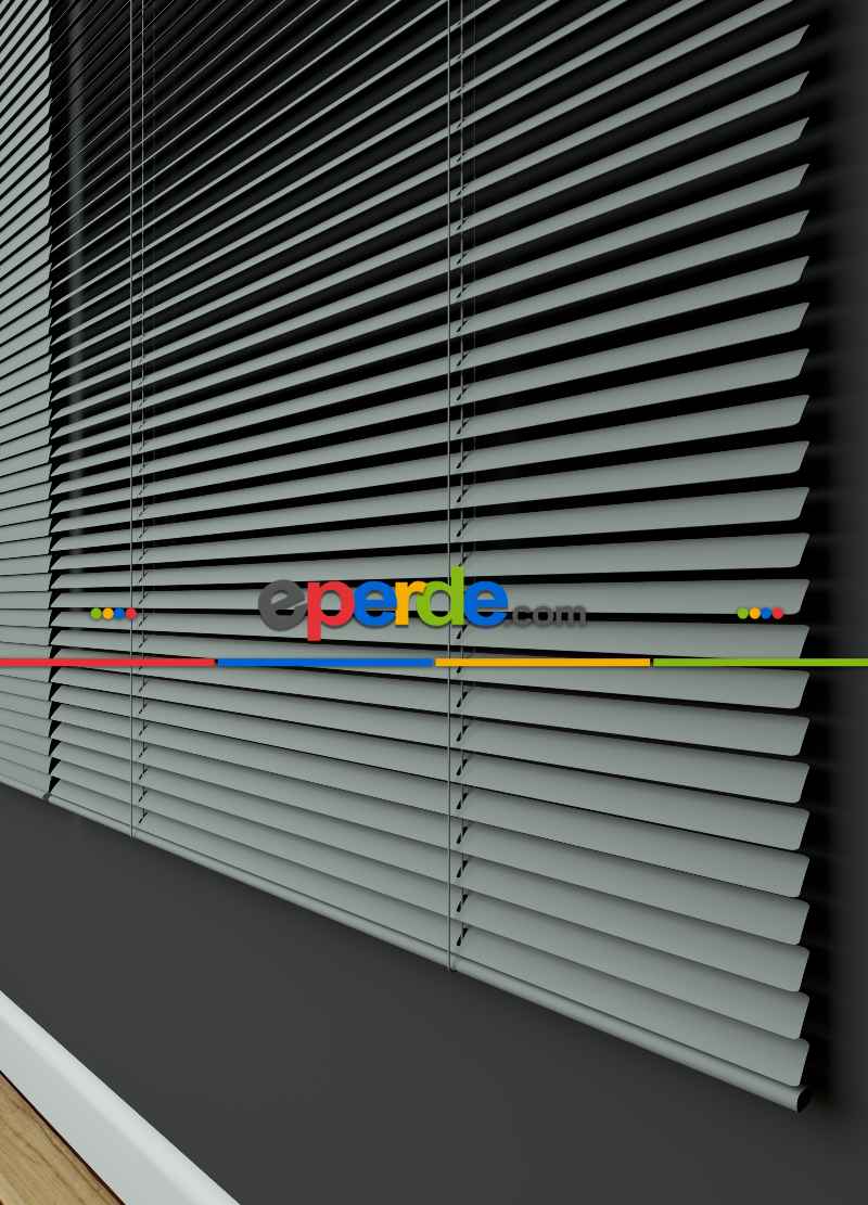 Mutfak - 1. Kalite Gri-füme - Alüminyum Jaluzi Perde - 25mm Kalınlığında