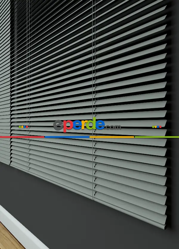 Mutfak - 1. Kalite Gri-füme - Alüminyum Jaluzi Perde - 25mm Kalınlığında