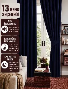 Salon - Lacivert Blackout Karartma Perde