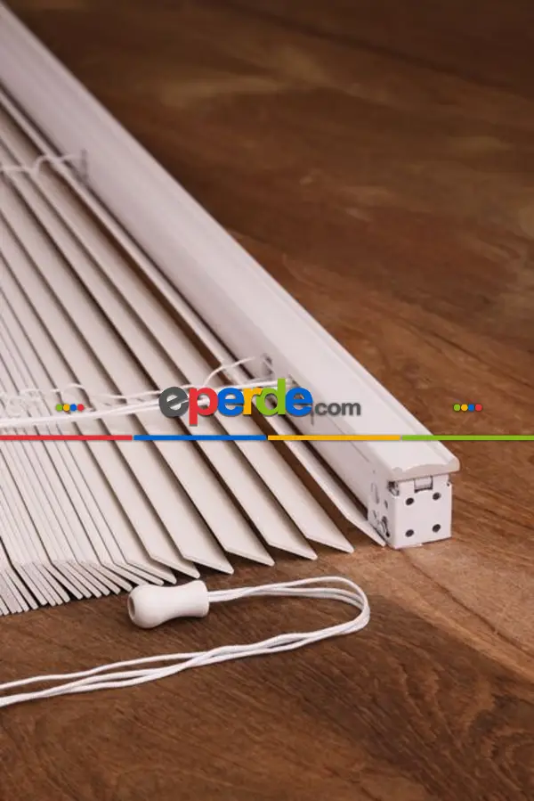 Ahşap Jaluzi Kurdelalı 50 Mm- Beyaz