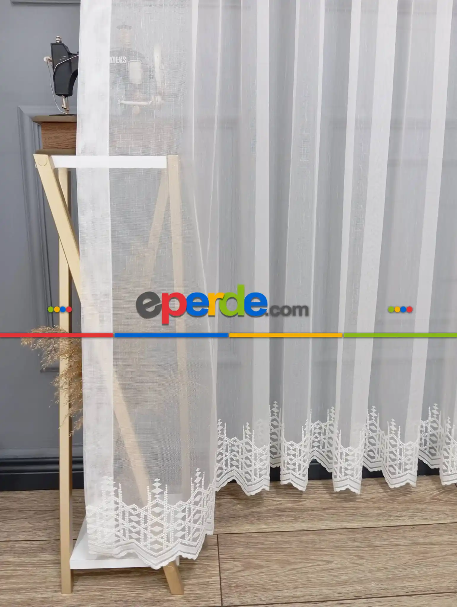 Sama Sade Düz Etek Işlemeli Ütü Istemez Yeni Tarz Tül Perde