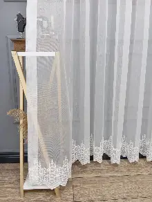 Sama Sade Düz Etek Işlemeli Ütü Istemez Yeni Tarz Tül Perde