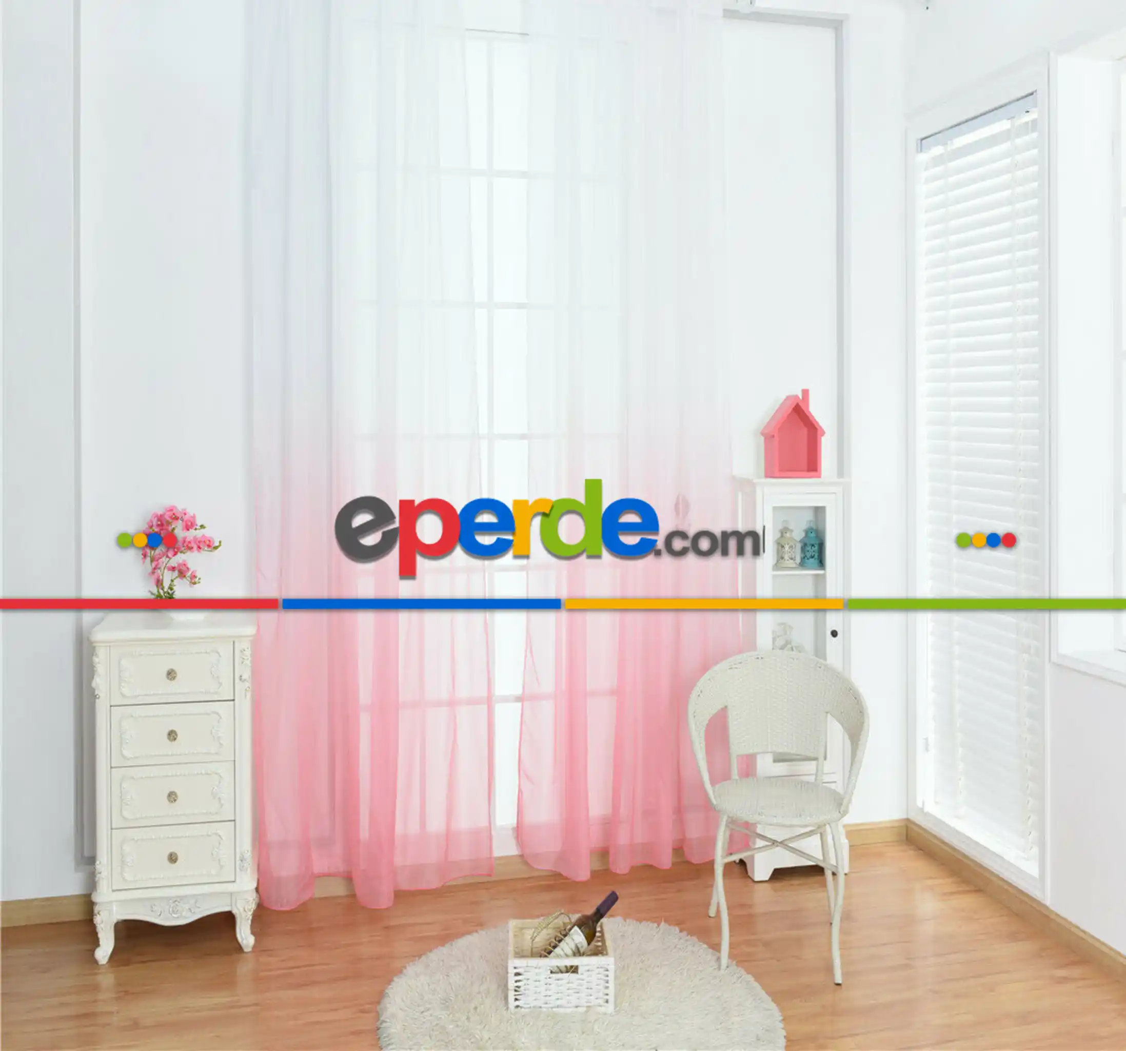 Bebek Odası -  Renkli Tül Pastel Renk Tül Tasarım Yeni Trend Pembe Tül