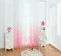 Kız Çocuk Odası Tül Perde - Renkli Geçişli Degrade - Pembe - Kurşunlu Tül