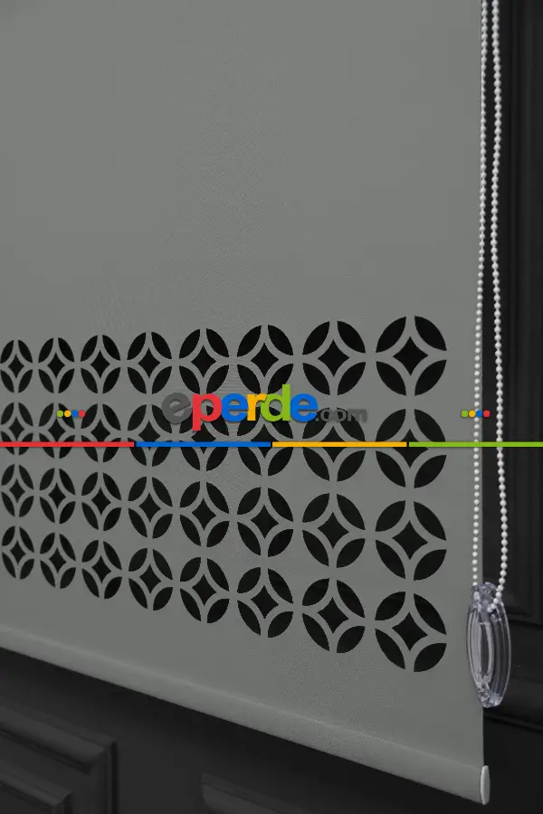 Salon Stor - Açık Gri Renk Lazer Kesim Mat Stor Perde (ister Düz - İster Lazer Kesimli Satın Alın)