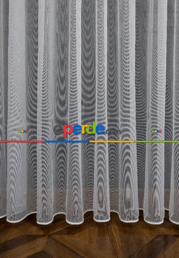 Hafif Düz Keten Tül Çok Dökümlüdür - İtinalı Dikiş - Amerikan Pile - Kurşunlu Tül