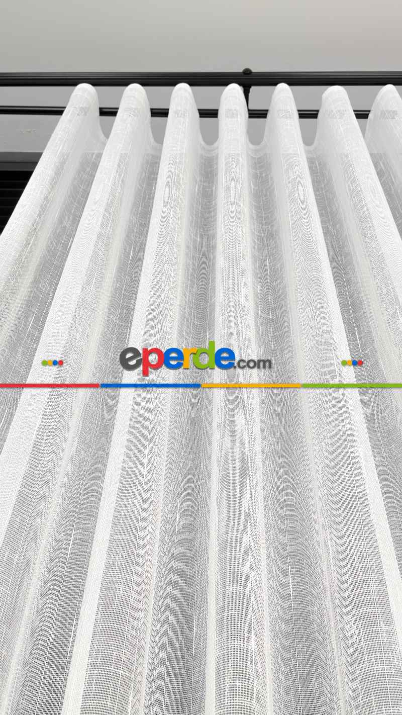 Mutfak - Natural Keten Tül Birinci Kalite İplikten Özel Üretilmiştir Ütü İstemez