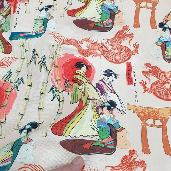 Japon Desenli Fon Perde Evm556 Kumaşı Kalındır Duck Bezi Değildir- Siyah-Kırmızı-Krem-Pembe-Turuncu-Açık Yeşil-Mavi Açık-Kahve