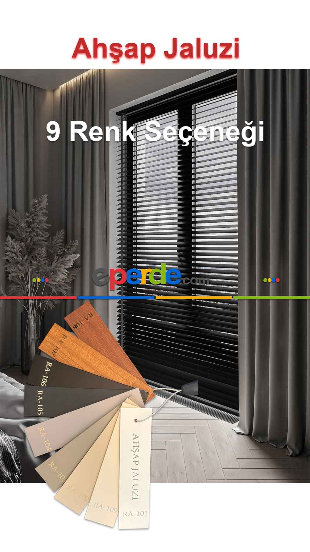 Gerçek Ahşap Jaluzi Perde - 9 Renk Seçeneği - Açıklamada Video Bulunmaktadır.