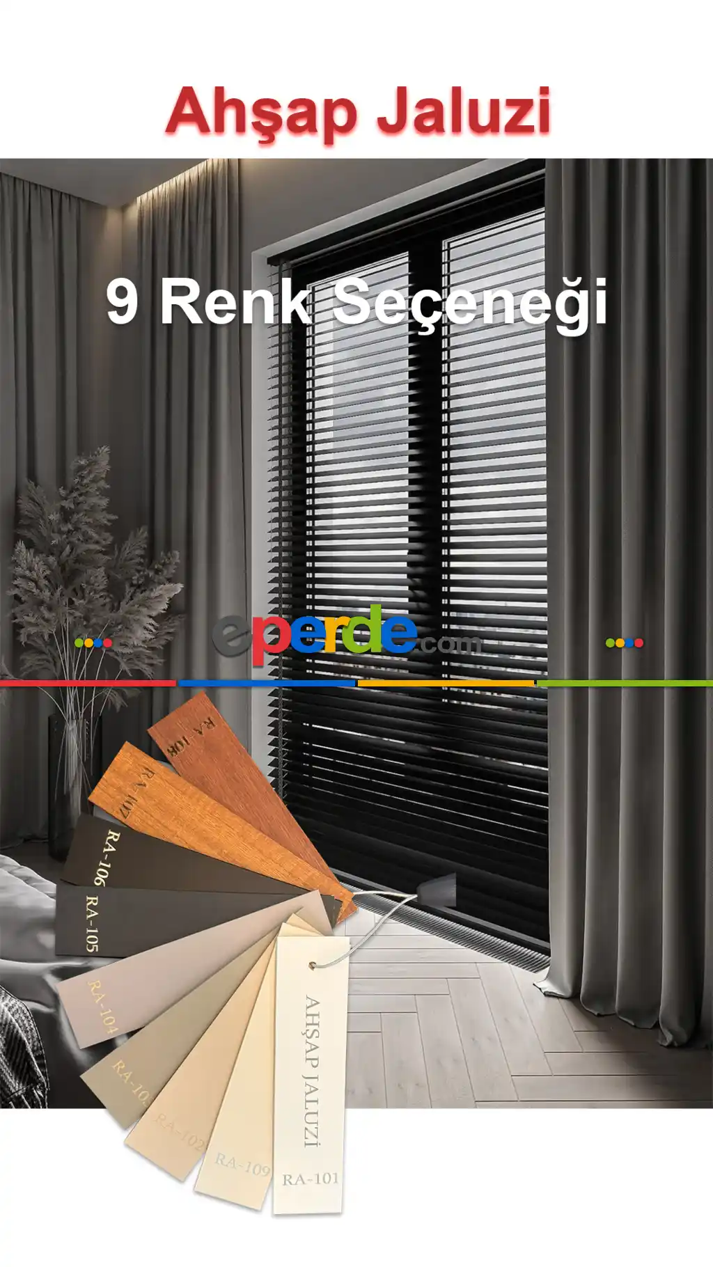 Gerçek Ahşap Jaluzi Perde - 9 Renk Seçeneği - Açıklamada Video Bulunmaktadır.