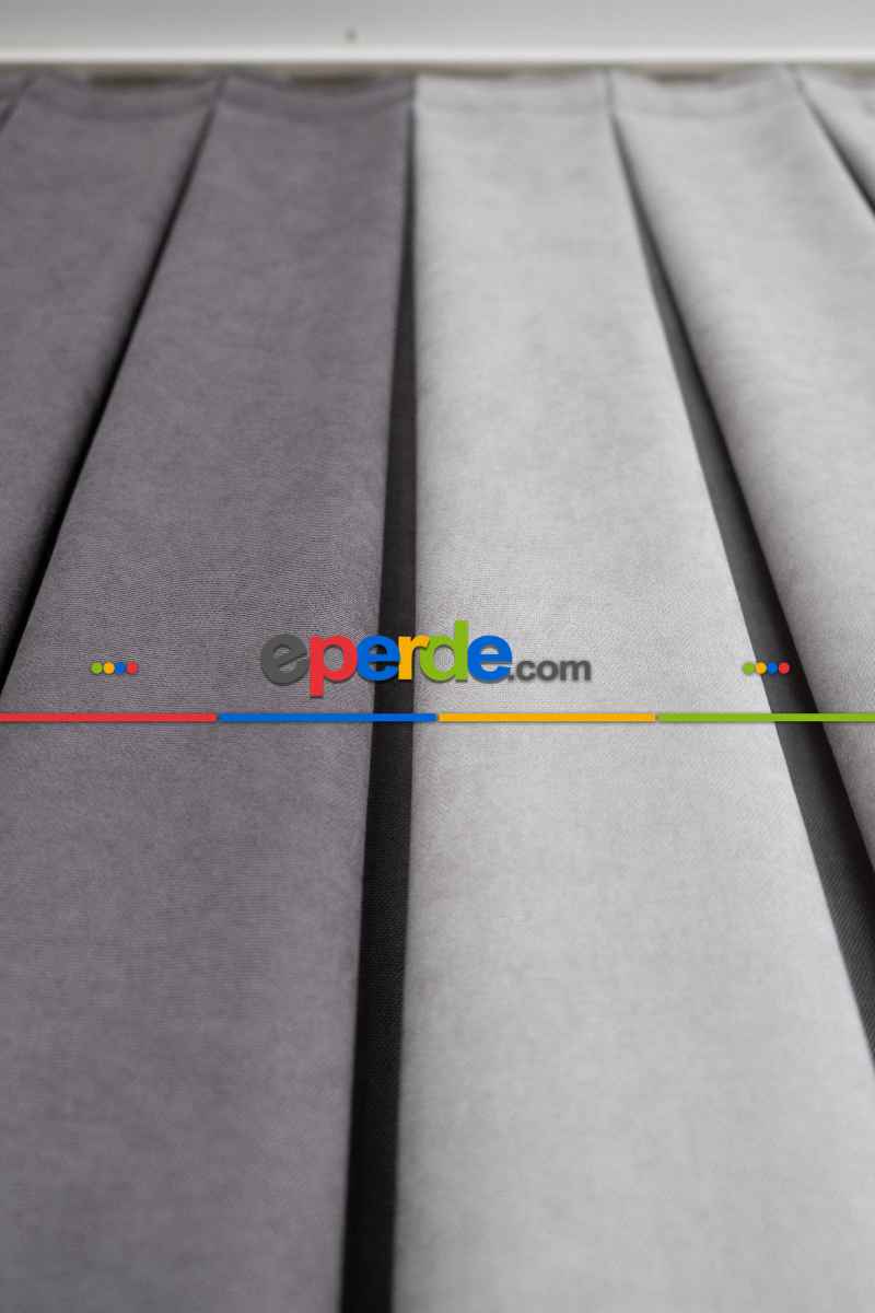 Yatak Odası - Gri Ve Antasit Kombinli Fon Perde