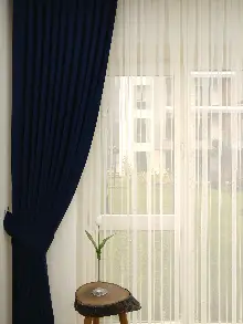 Lacivert - Düz Fon Perde ( Dökümlü Fon Perde)- Lacivert