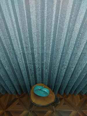 Degrade Geçişli File Tül 1.kalite Son Trend !!!- Ekru-Petrol Mavisi