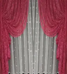 Tül Fon Fuşya Fon Perde- Fuşya