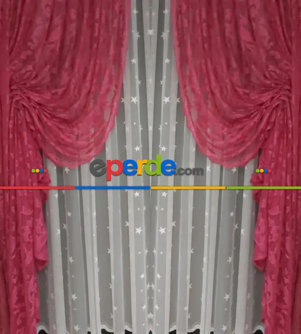 Tül Fon Fuşya Fon Perde- Fuşya