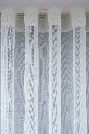 S Pile Düz Tül Perde- Ekru