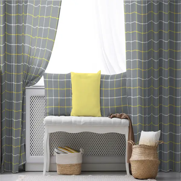 Salon Fon Perde Evim1613-4 Kumaşı Kalındır Duck Bezi Değildir- Mavi-beyaz