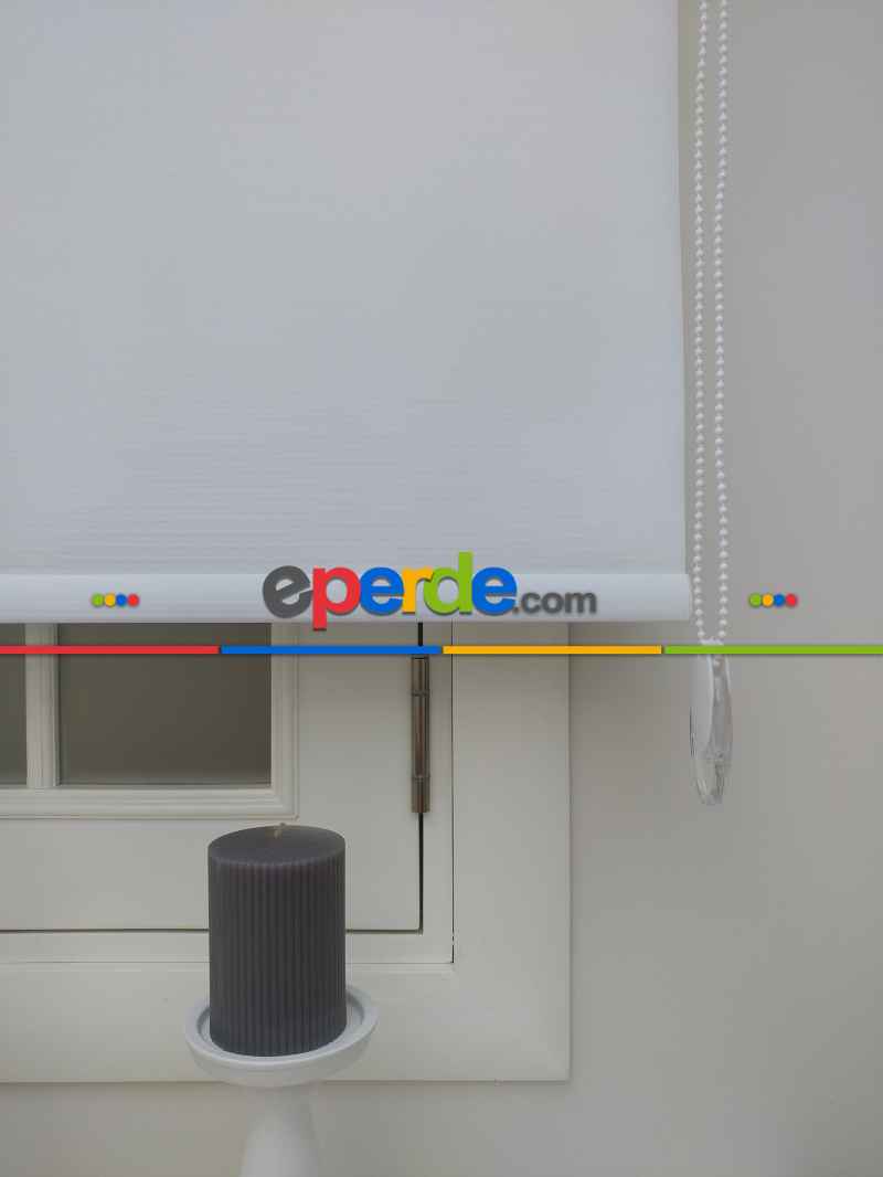 Yıkanabilir Pvc Mat Stor Perde - Ekru 1. Kalite 302- Beyaz-ekru