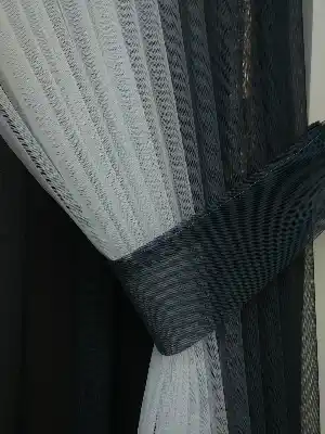 Degrade Renk Geçişli Fransız Danteli Düz Tül Fon Perde ( Tül Satın Alarak Kombin Yapılabilir )- Füme-Ekru