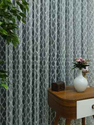 Brode İşlemeli Nakışlı Tül Perde Balık Ağı Desen- Ekru